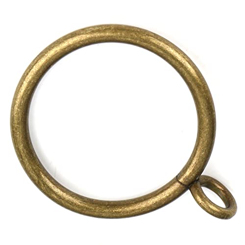 Antique Brass Curtain Rings with Eyelets for Curtain Rods (Set of 30 PCS Curtain Rings)