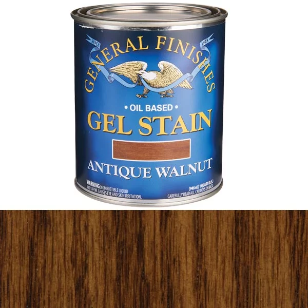 General Finishes, Gel Stain, Oil Based, Antique Walnut, Quart