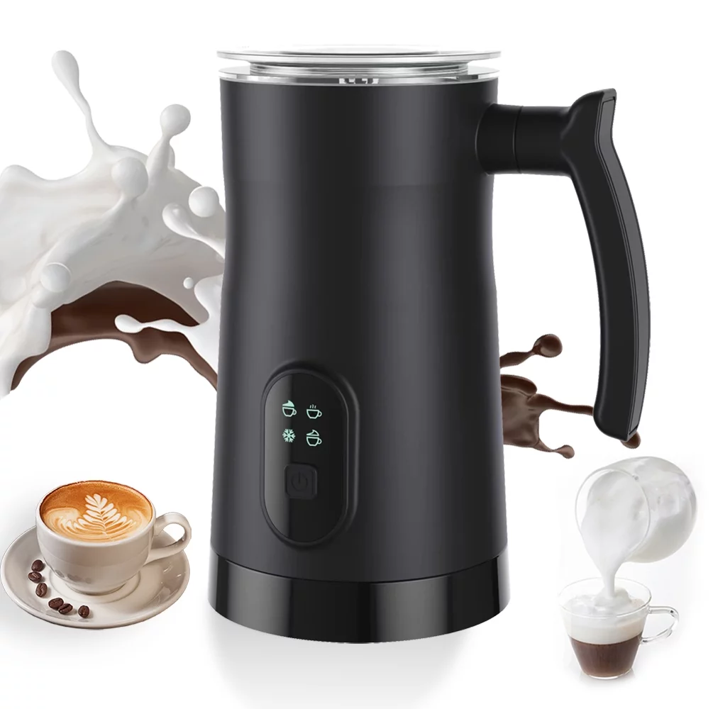 Anself Electric Milk Frother Stainless Steel 4 in 1 Hot/Cold Foam Maker Silent Operation 400W Non-Stick Interior 11.84oz/350ml Automatic Milk Frother and Steamer for Coffee Hot Milk