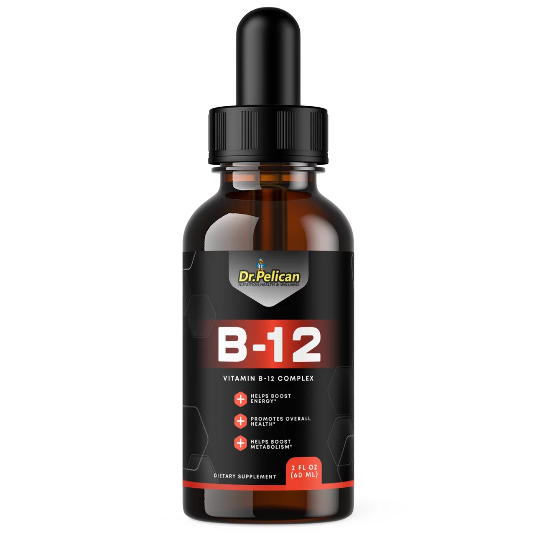 Vitamin B-12 Liquid Drops-Energy/Metabolism-60ml 2fl oz-Dr.Pelican