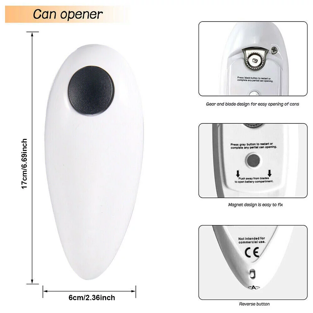 Home Automatic Electric Can Opener One Touch Jar Opener & 8-Shaped Bottle Opener
