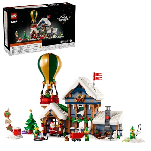 LEGO Icons Santa's Post Office Building Set for Adults - Christmas Village Decoration for Home - Includes Santa Minifigure, 4 Elves Minifigures, and More - Gift Idea for Men and Women - 10339