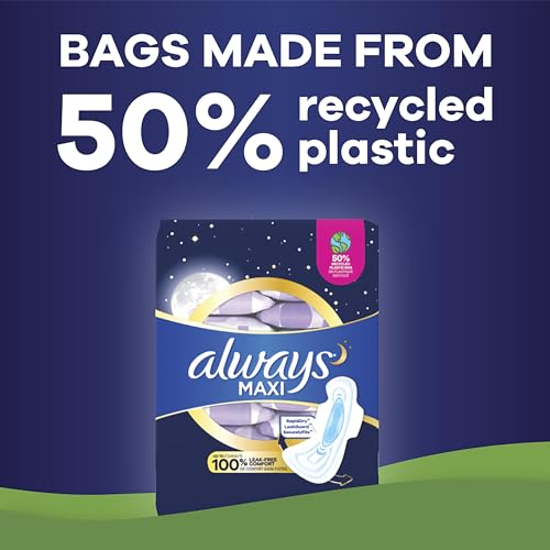 Always Extra Heavy Overnight Maxi Pads with Flexi-Wings - 20 Count