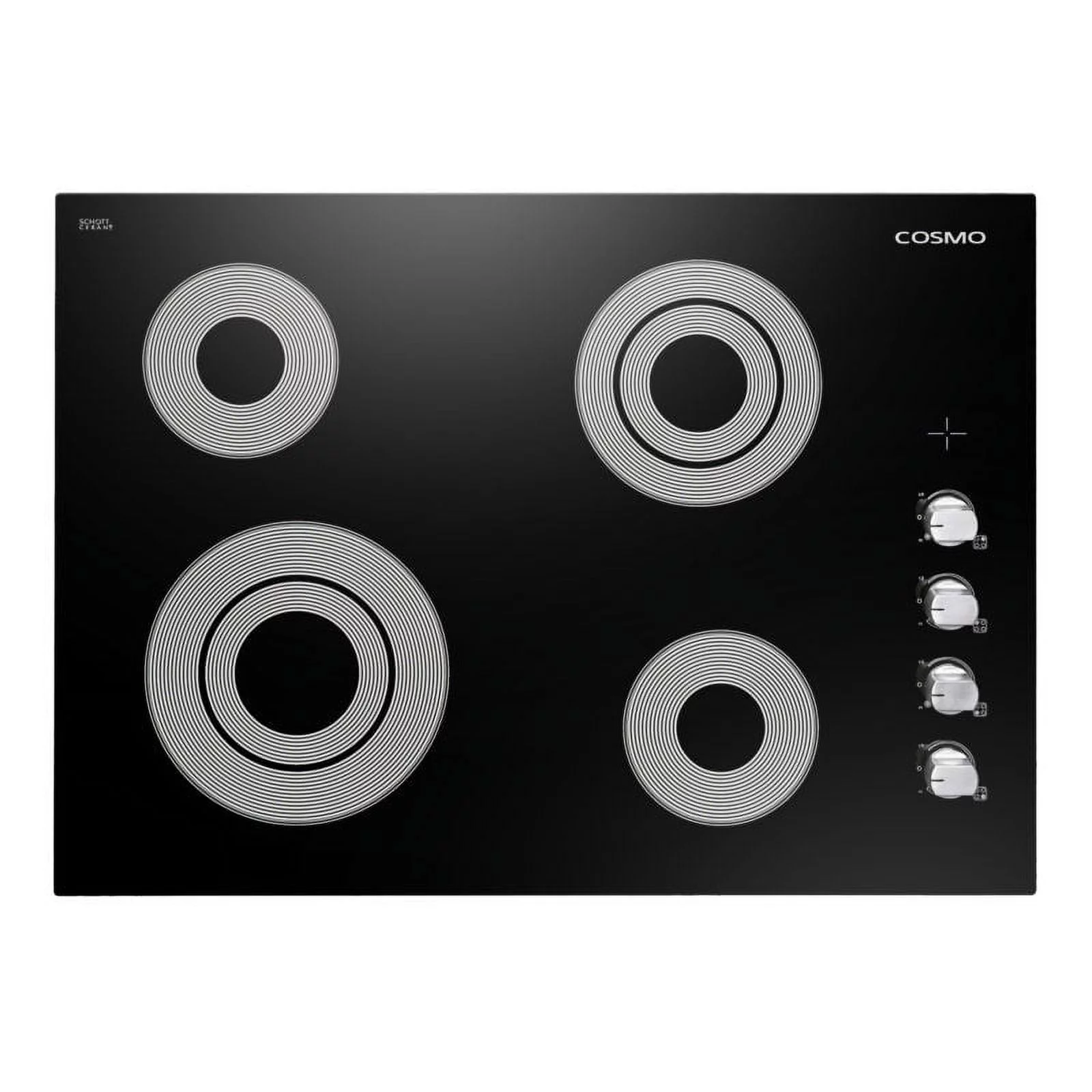 Cosmo 30 in. Drop-In Electric Ceramic Glass Cooktop & Microwave w/ Vent Fan Set
