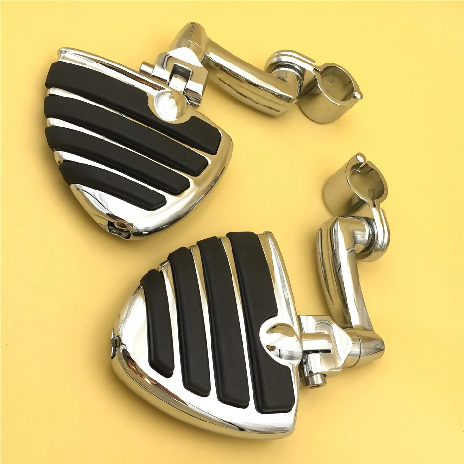 HTT-MOTOR Chrome Peg Mounting Kit with U Shape Foot Peg Footrest For Bike Equipped with 1-1/2 inch (1.5