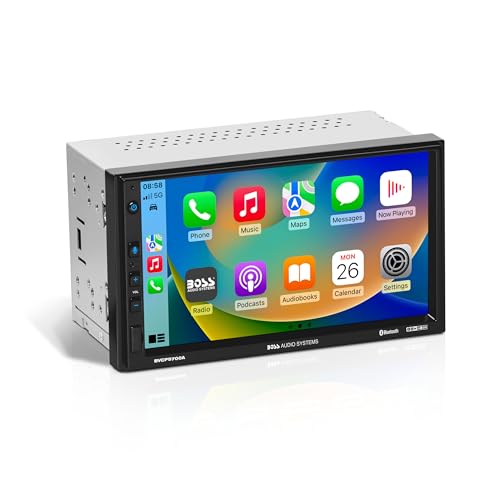 BOSS Audio Systems BCP62 Car Stereo - Apple CarPlay, Double Din, 6.2 Inch Capacitive Touchscreen, Bluetooth, No CD DVD Player, AM/FM Radio Receiver, USB