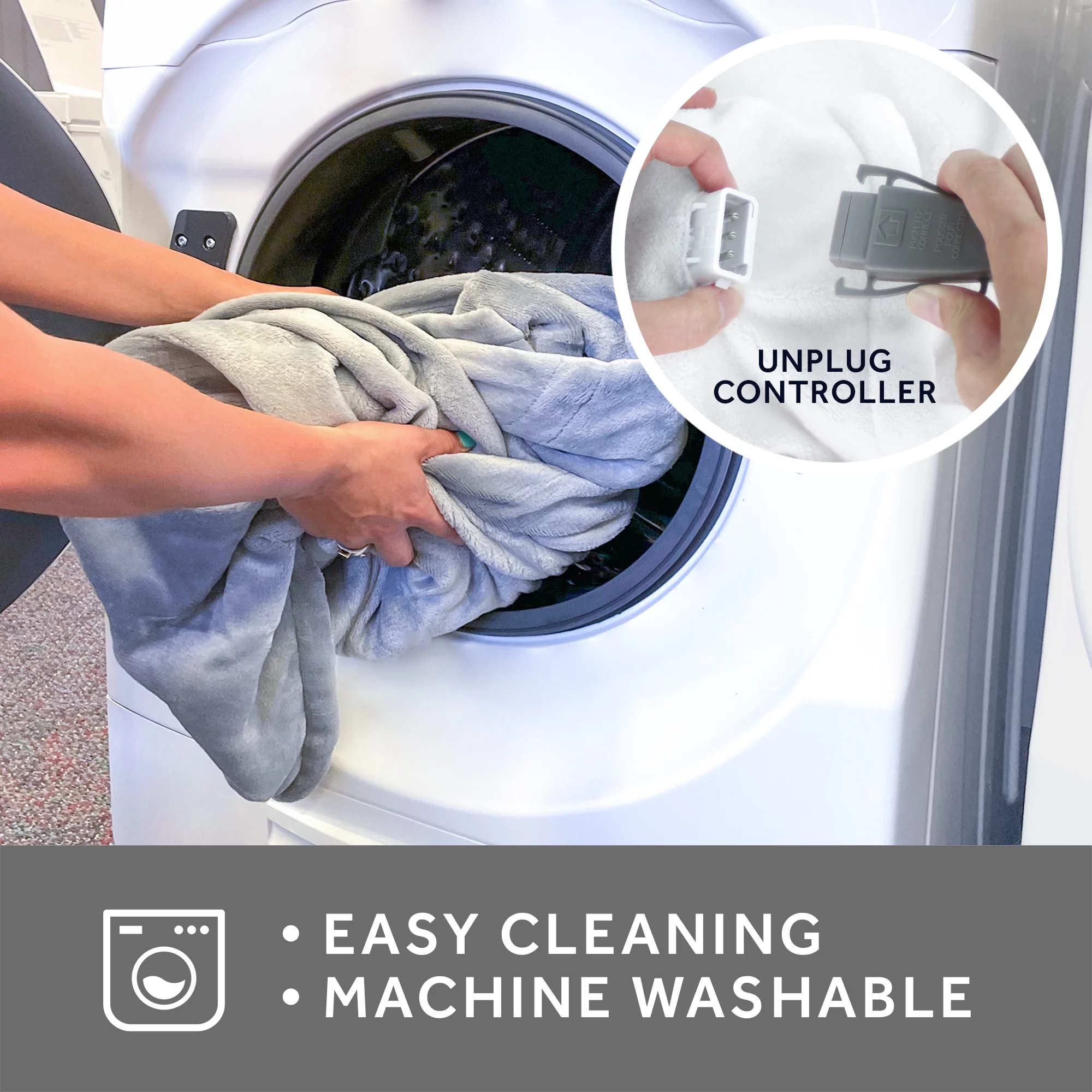 Sunbeam Heated Electric Blanket, Bedding, Full, Fleece, Ultimate Grey