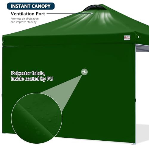 MASTERCANOPY Durable Pop-up Canopy Tent with 1 Sidewall (10'x10',White)