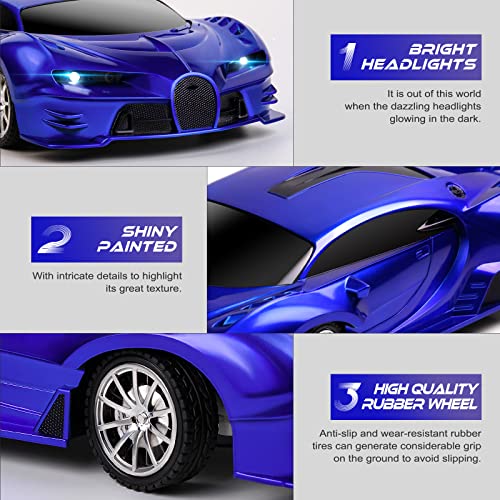 Remote Control Car 2.4Ghz Rechargeable High Speed 1/18 RC Cars Toys for Boys Girls Vehicle Racing Hobby with Headlight Christmas Birthday Gifts for Kids (Red)