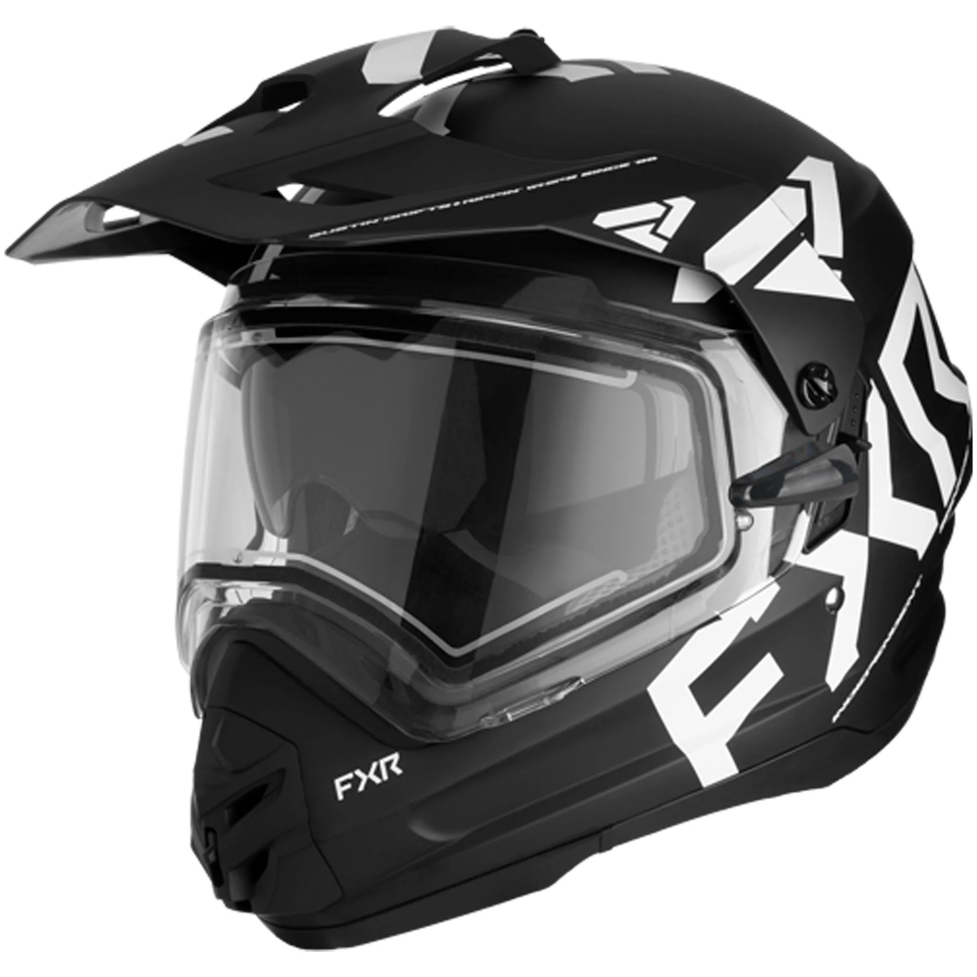 FXR Torque X Team Helmet W/ Elec. Shield and Sun Shade Black / White XL (2024)