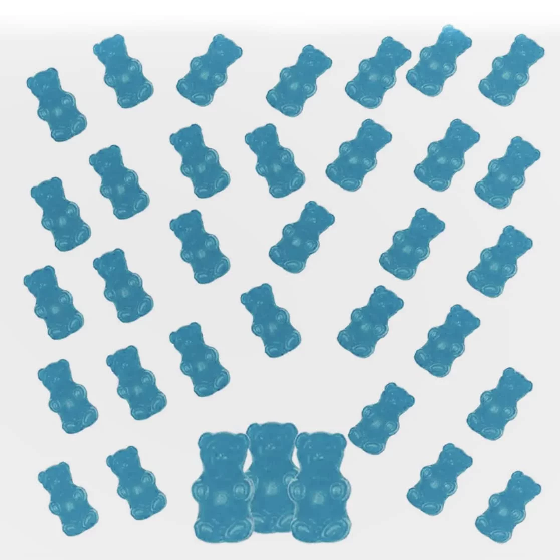 Blue Raspberry Gummi Bears Candy, Fruit Flavors Gummies, Allergy Friendly, Non-Gmo, No Artificial Sweeteners Gummy (1 Pound Bag)