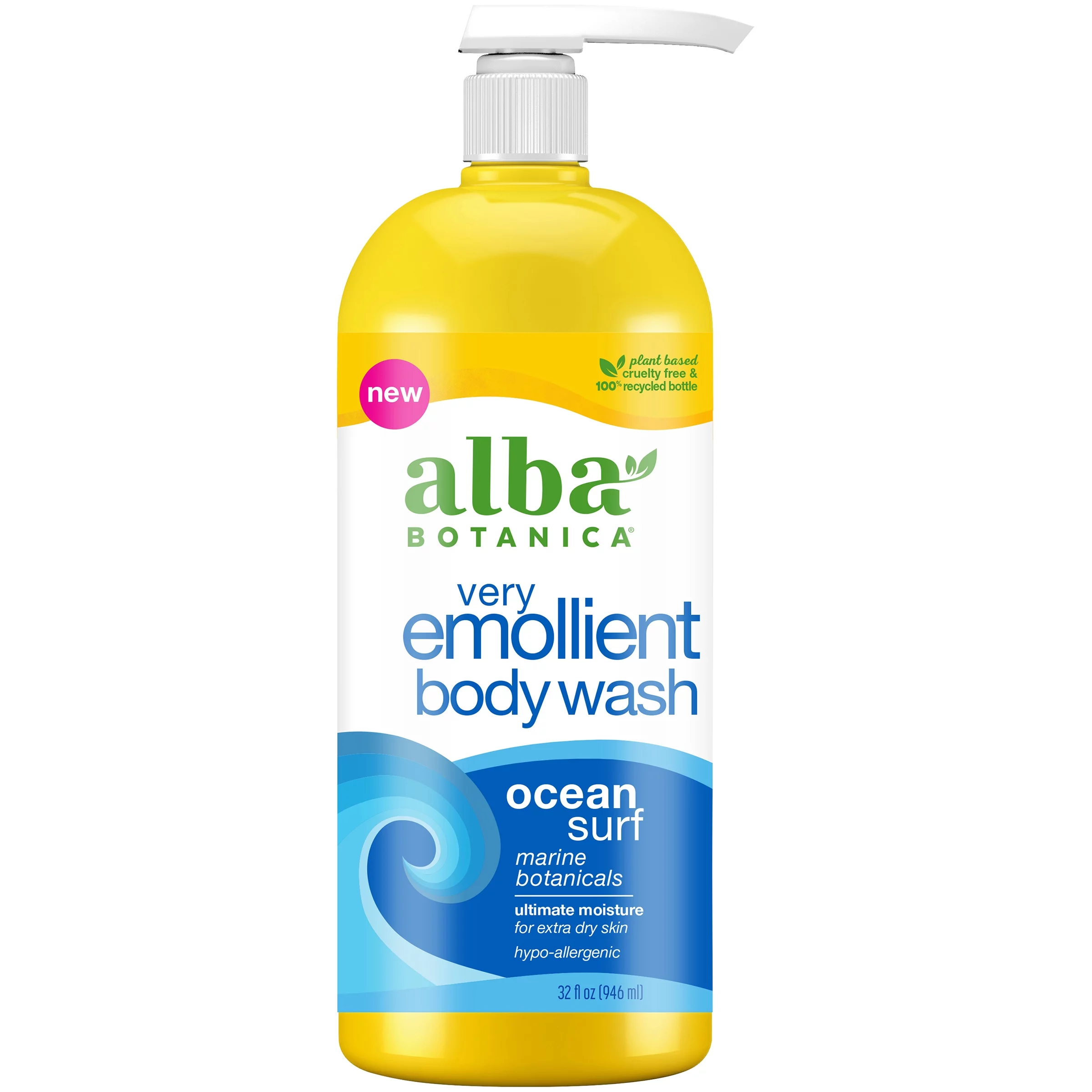Alba Botanica Very Emollient Body Wash, Ocean Surf Marine Botanicals, 32 fl oz