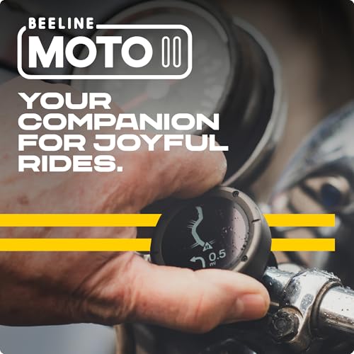 Beeline Moto II - Next Gen Motorcycle GPS Tracker | Compact Design, Waterproof Build, Simple Display & 14-Hour Battery |Glove Friendly Motorcycle Sat Nav Perfect for Adventure & Daily Commutes (Black)