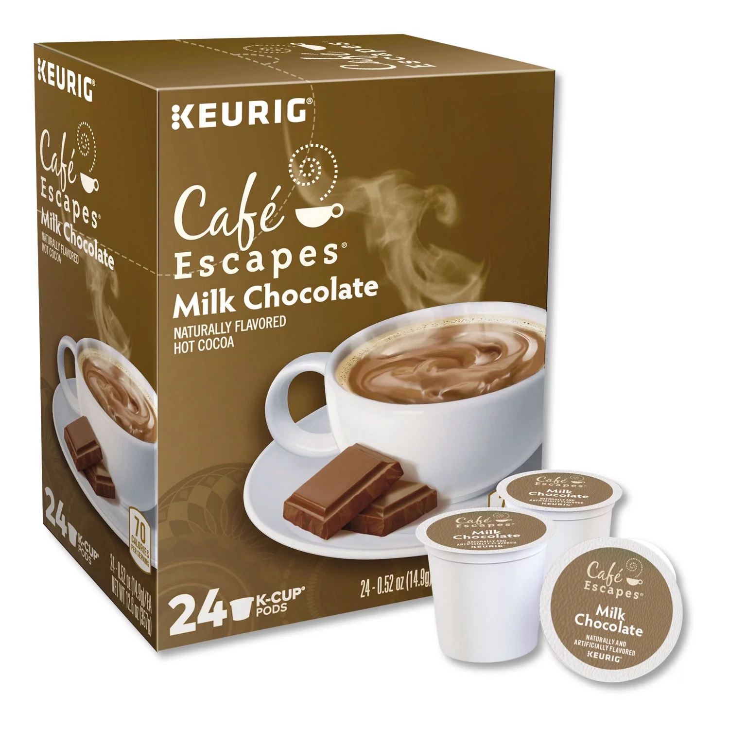 Caf Escapes Cafe Escapes Milk Chocolate Hot Cocoa K-Cups, 96/Carton