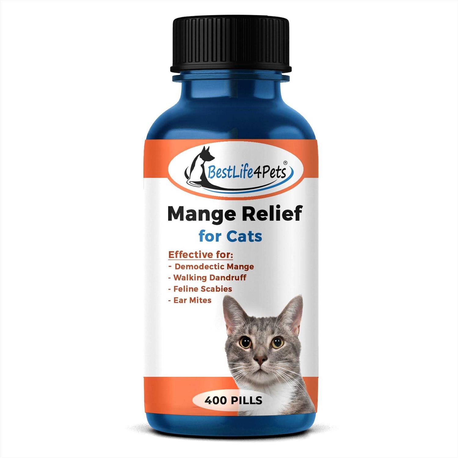 BestLife4Pets Demodectic Mange and Scabies Relief for Cats Ear Mites & Itch Relief Supplements for Cat Itching Relief - Pet Supplies online store