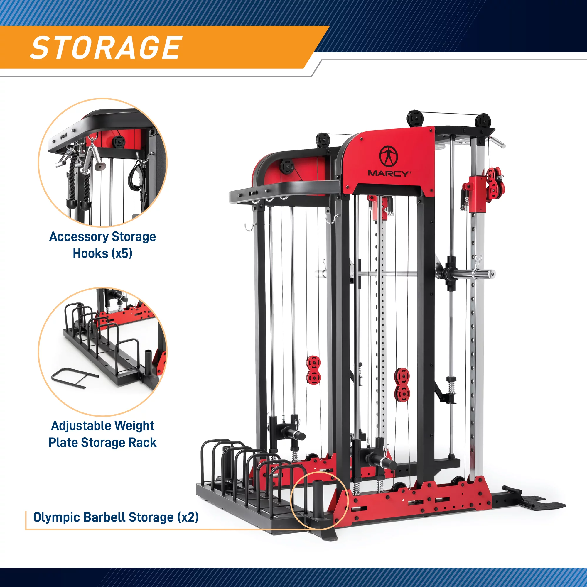 Marcy Pro Deluxe Smith Cage Home Gym System SM-7553