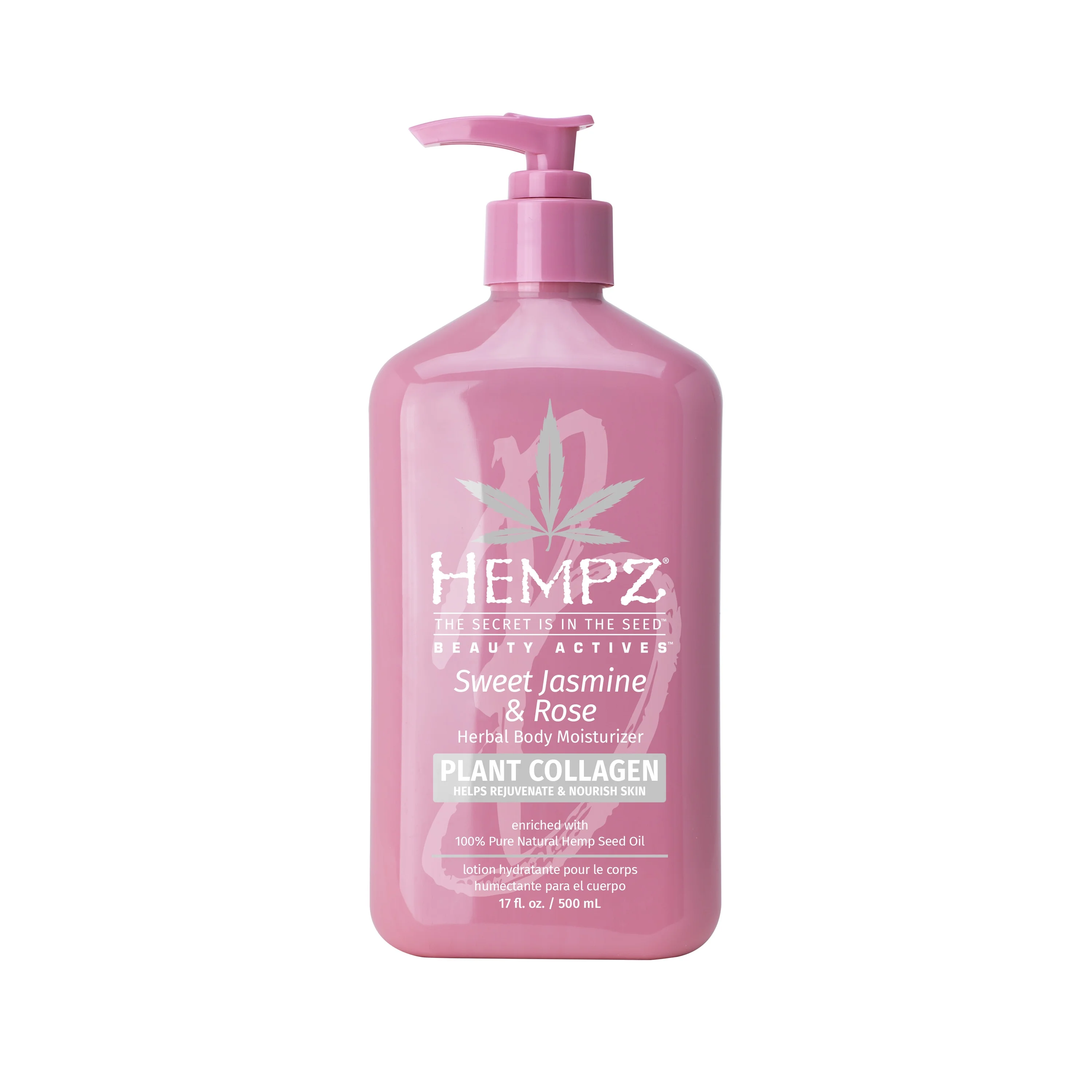 Hempz Smoothing Herbal Body Lotion with Plant Collagen, Sweet Jasmine & Rose, 17 fl oz