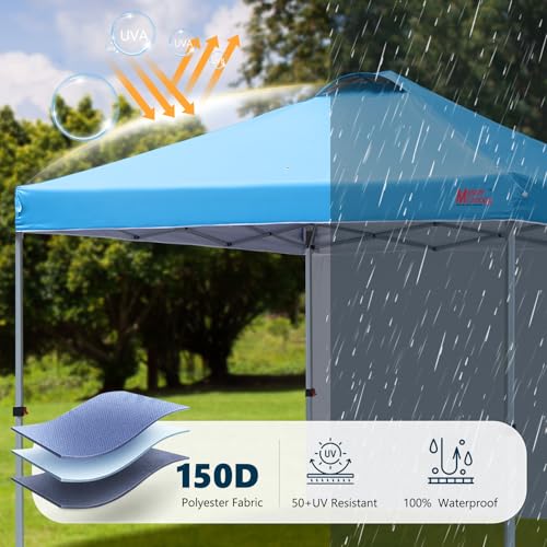 MASTERCANOPY Durable Pop-up Canopy Tent with 1 Sidewall (10'x10',White)