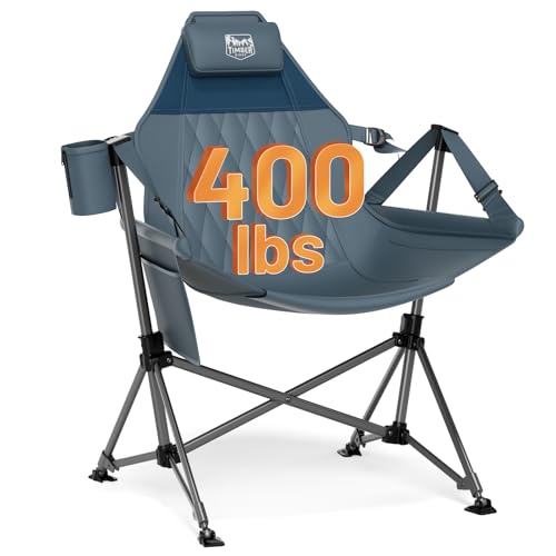 TIMBER RIDGE Hammock Camping Chair, Oversized Swinging Chair with Adjustable Back and Seat Height, Portable Folding Rocking Camping Chair for Outdoor Lawn, Backyard and Patio, Supports 400lbs