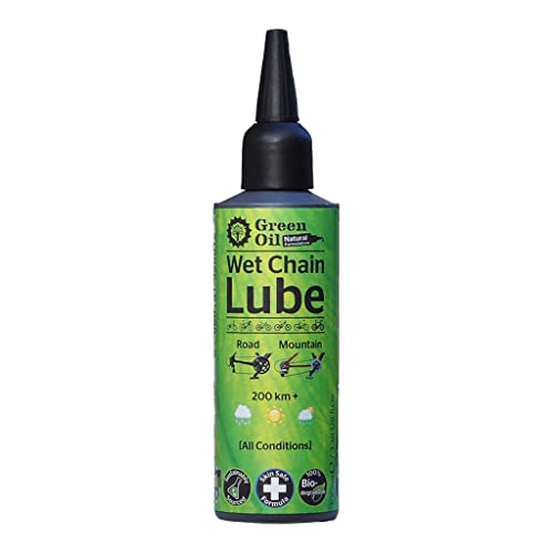 GREEN OIL Cycle Chain Lube, 100 ml, Suited for All Bikes, Wet & Dry Conditions, Biodegradable, Natural, Eco Friendly, Skin Safe, Free of PTFE PFOA Palm Oil Petroleum, Award-Winning Lube, Made in UK