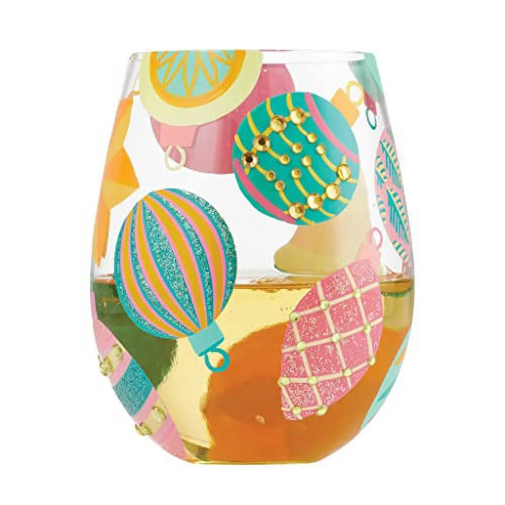 Tabletop Eye Candy Stemless Wine Glass Glass Lolita Hand Painted 6011254