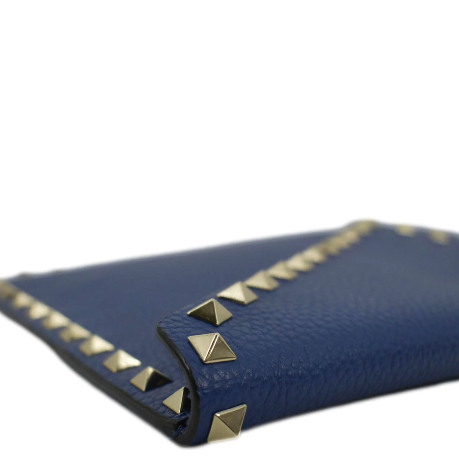 Pre-owned VALENTINO Garavani Rockstud Grainy Envelope Pouch Blue
