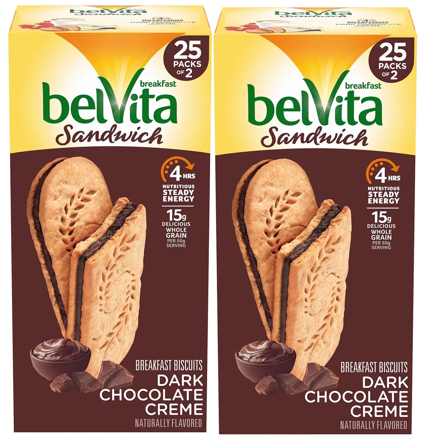 2 Pack | belVita Dark Chocolate Creme Breakfast Biscuits (25 pk.)