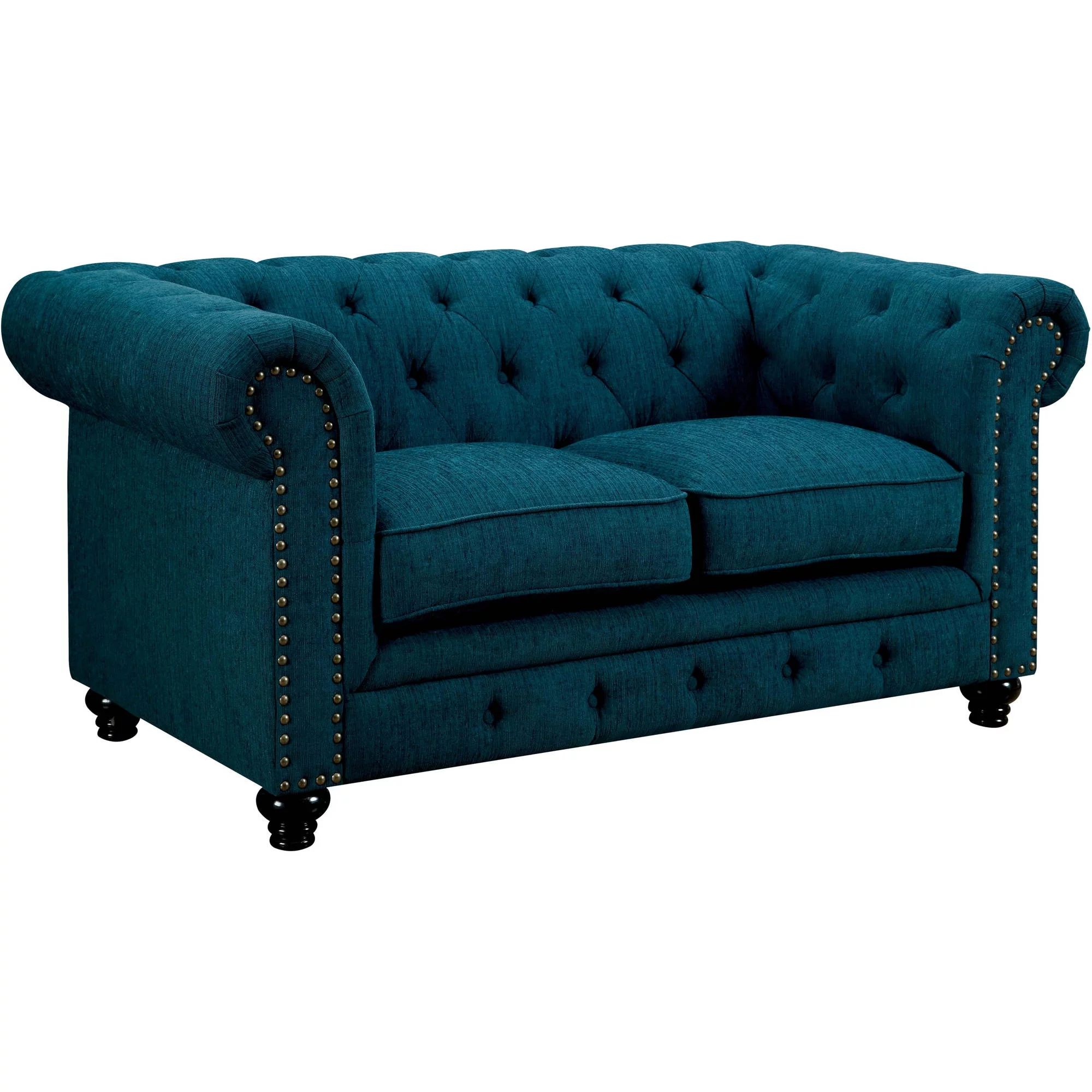 Nyssa Traditional Tufted Tuxedo Loveseat, Multiple Colors