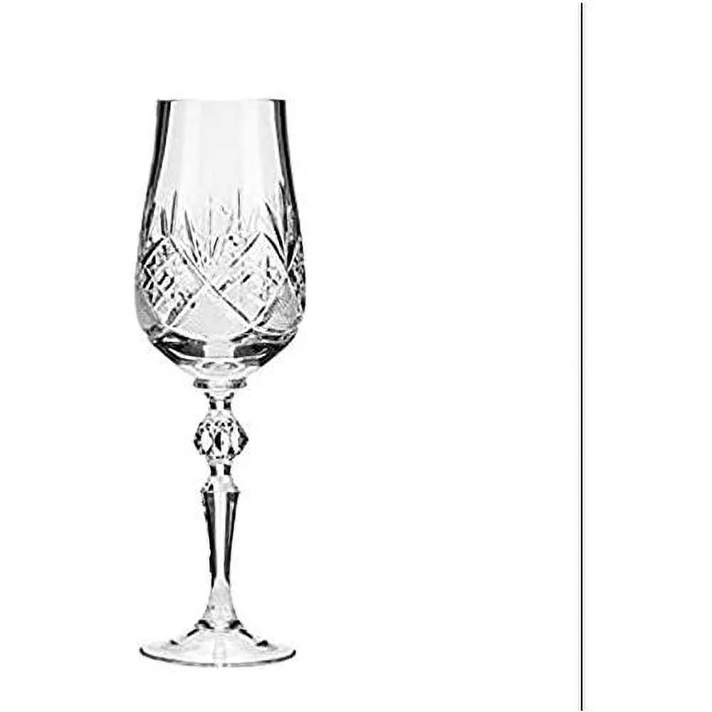 Hand Made Vintage Crystal Champagne Flute Glasses, Wedding Toasting Flutes, Set Of 2