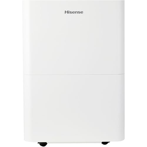 Hisense Energy Star 25-Pint Portable Dehumidifier with Auto-Shutoff, Home Dehumidifier and Moisture Absorber For Basement, Garage, Living Room in White