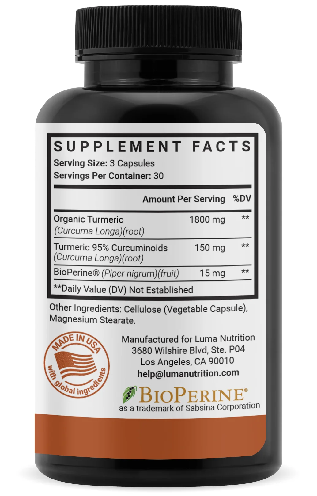 Turmeric Curcumin with Black Pepper - 95% Curcuminoids - 1950mg Per Serving - Premium Turmeric Supplement - With BioPerine For Max Absorption - Made In USA