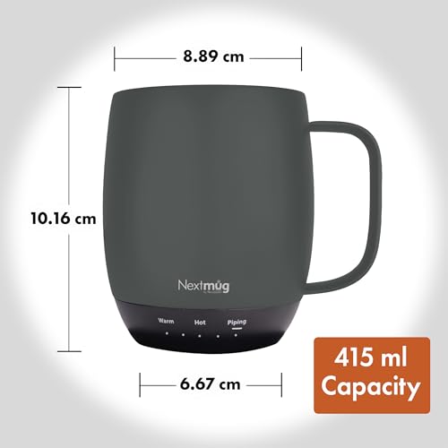 Nextmug - Temperature-Controlled, Self-Heating Coffee Mug (Black - 14 oz.)