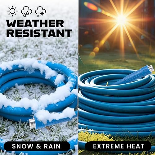 INVICTUS Garden Hose 50Ft x 5/8 in. Sprayer Nozzle Included, 2-Layer Heavy Duty Drinking RV Water Hose 50 Ft, Flexible, Lightweight, NON Expandable, Kink Resistant, Easy Connect Fittings, 400 PSI