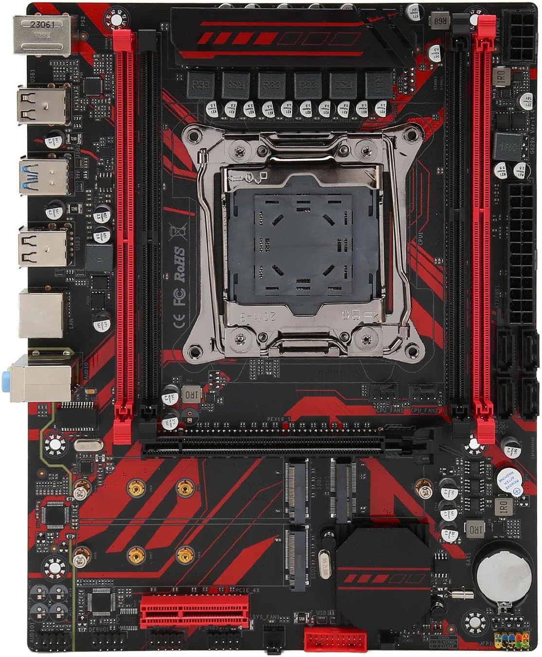 X99 LGA 2011 V3 Gaming Motherboard,Micro ATX Motherboard with RTL8111G Gigabit LAN Card 4 Channel DDR4 Dual M.2 Slots