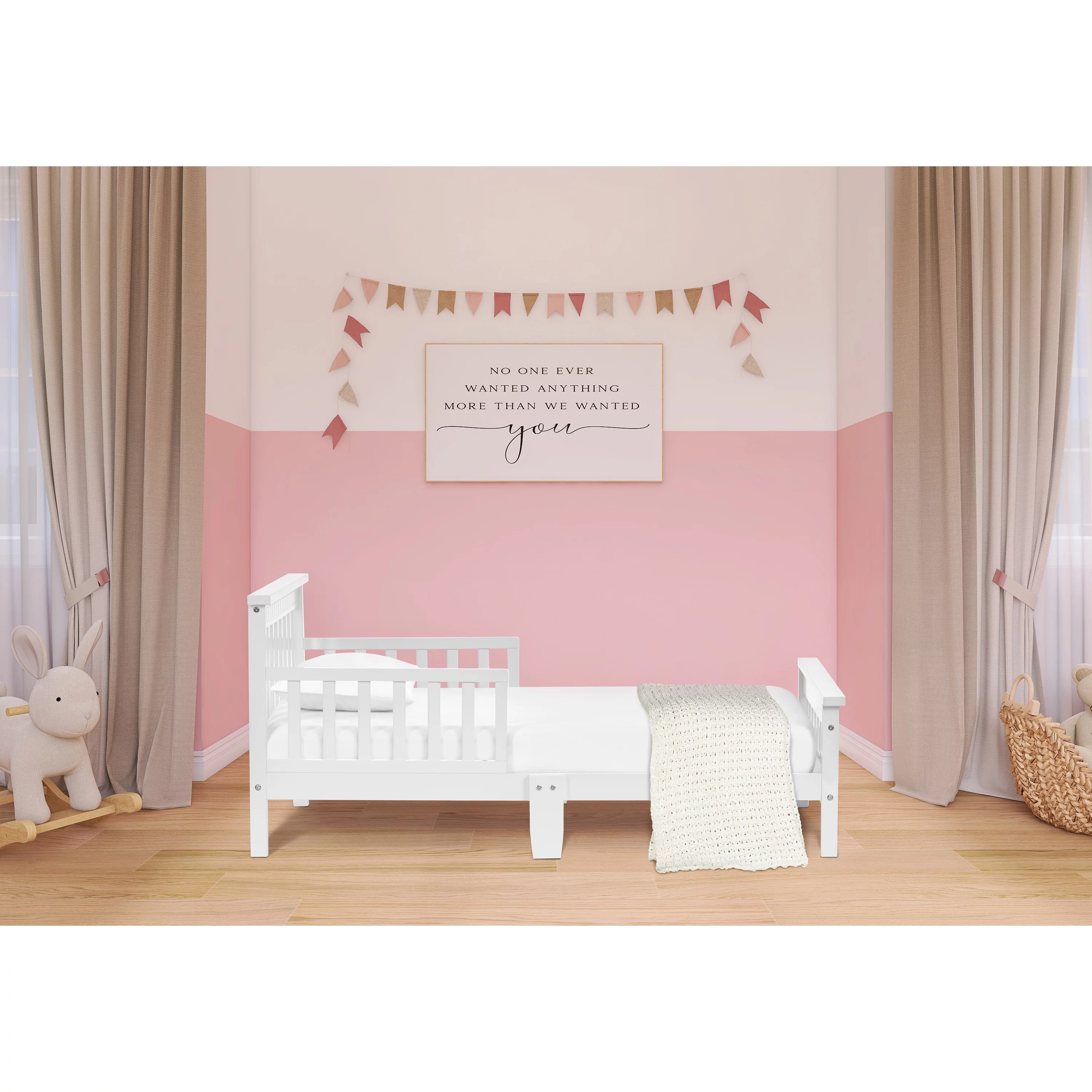 Dream On Me San-Fran Toddler Bed made with Sustainable New Zealand Pinewood, White