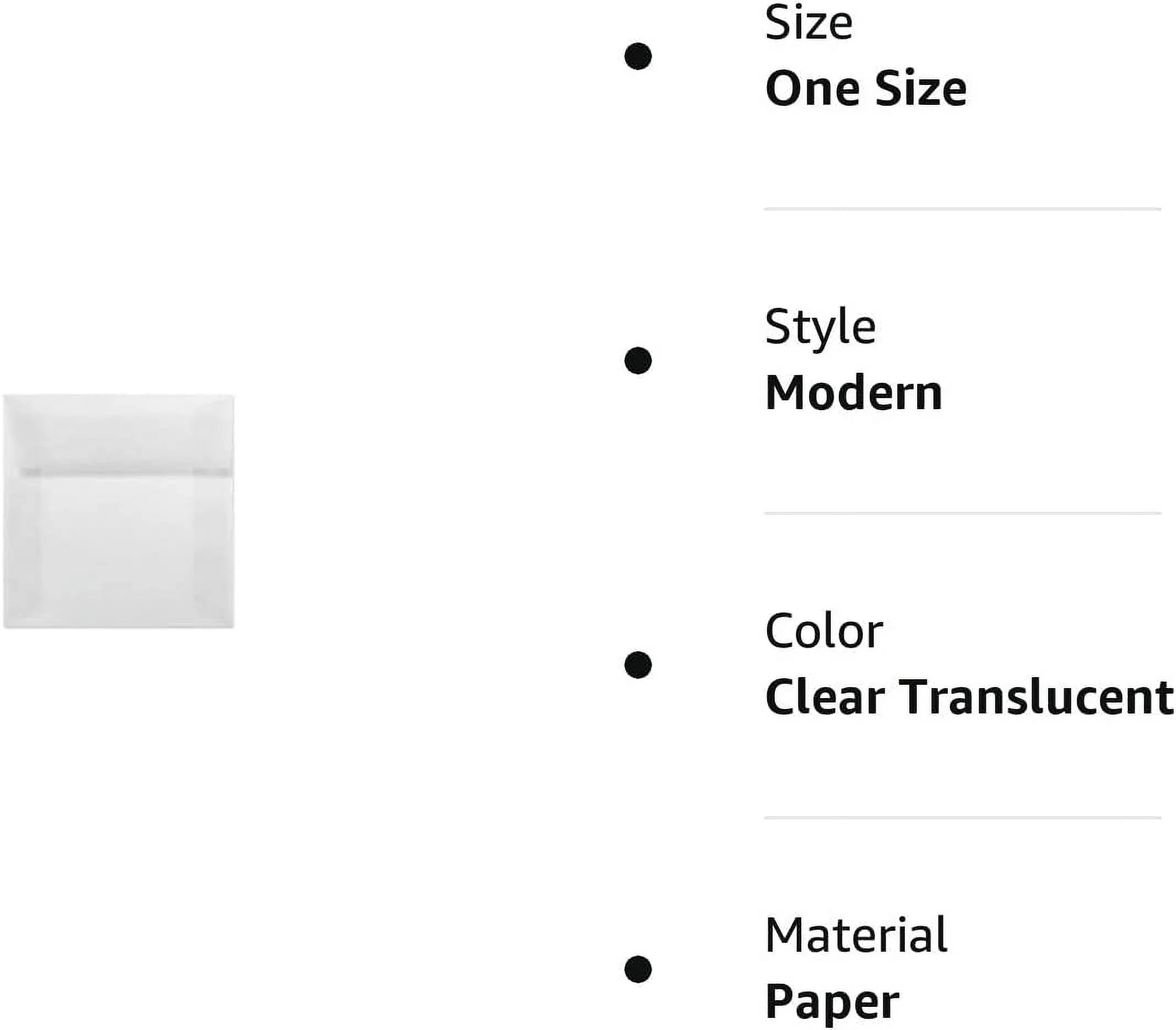 5 1/2 x 5 1/2 Square Envelopes - Clear Translucent (50 Qty.)