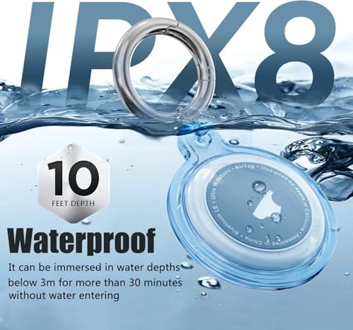 Galafoki Airtag Holder, 1 Pack Waterproof Apple Airtag with Airtag Keychain, Apple Airtags Case Shockproof & Scratchproof for for Pet Tracking, Bags, Kids, Keys, Luggage - Clear