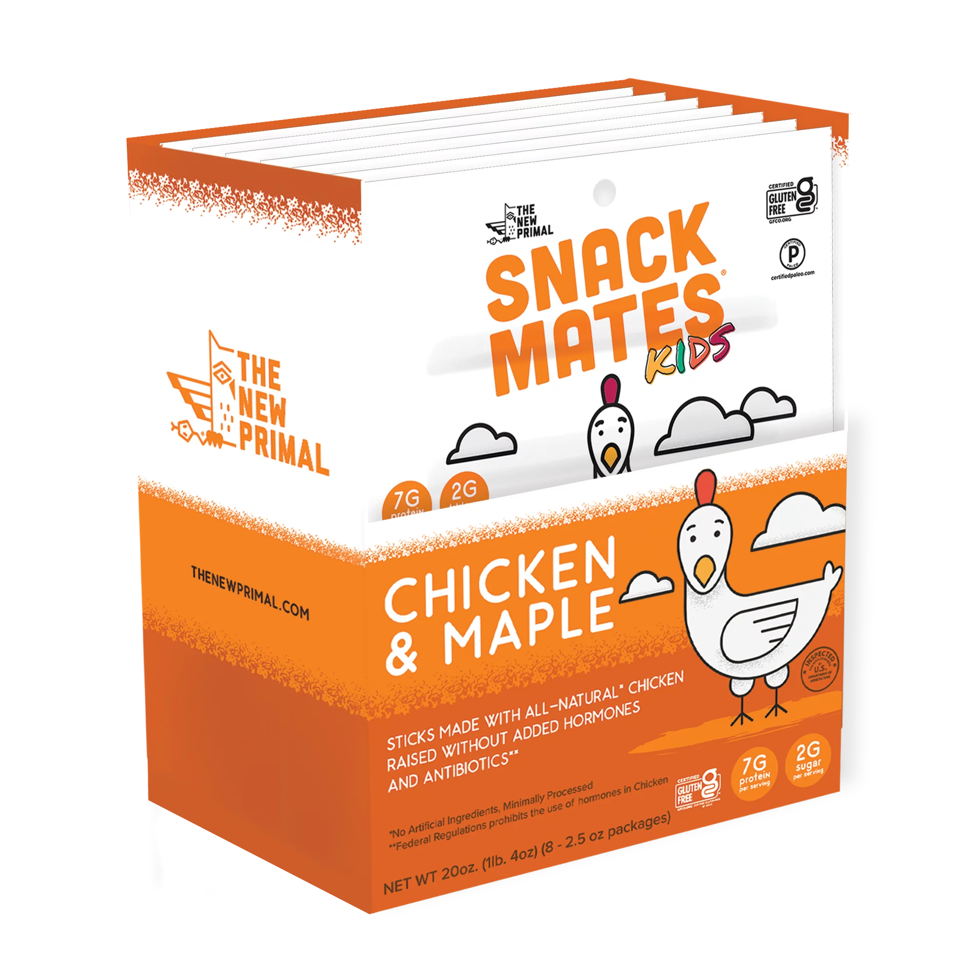 Snack Mates Chicken & Maple Mini Meat Sticks, All-Natural Chicken (8 Packs, 40 Mini-Sticks)
