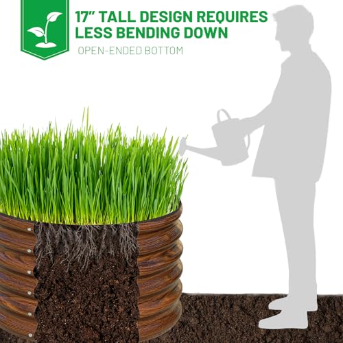 SnugNiture Raised Garden Bed, 2 PCS 2×2×1.5ft Round Galvanized Outdoor Planter Box, 17