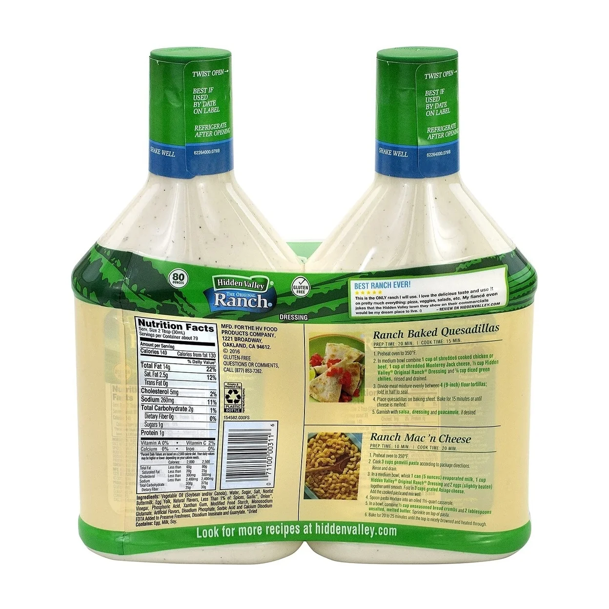 Hidden Valley Original Ranch Dressing 40 Ounce (Pack of 2)