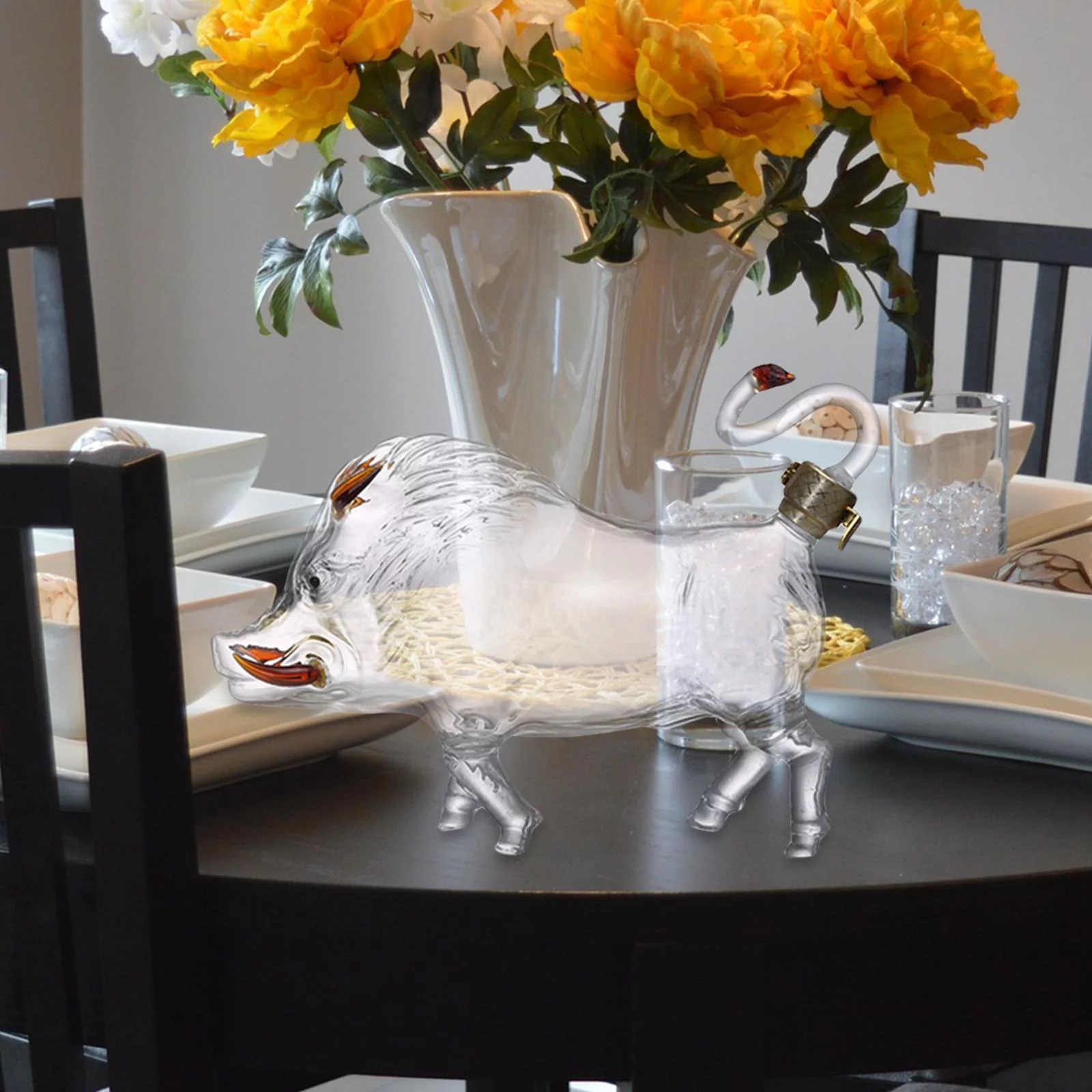 Animal , Bar Supplies, Gift Clear 1000ml Unique Boar Shaped Style