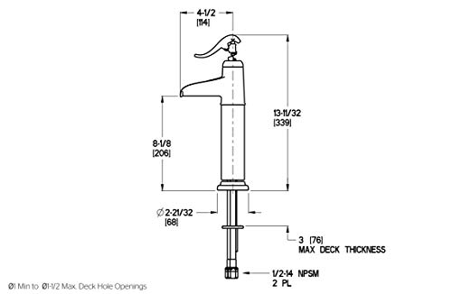 Pfister LG40YP0C Ashfield Single Control Vessel Bathroom Faucet in Polished Chrome, Water-Efficient Model