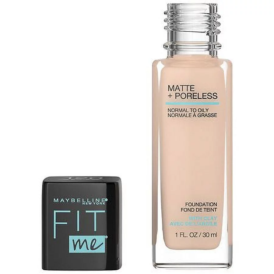 Maybelline Fit Me Matte + Poreless Liquid Foundation Makeup, 120 Classic Ivory 1.0 fl oz Pack of 2