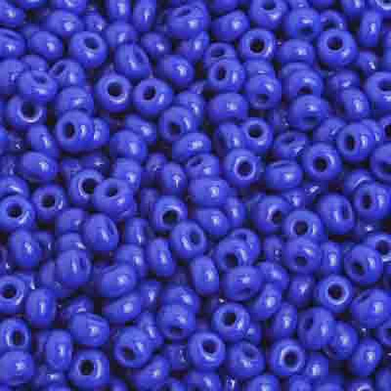 John Bead Czech Glass Seed Beads 8/0 (500g) Opaque Medium Royal Blue Bead