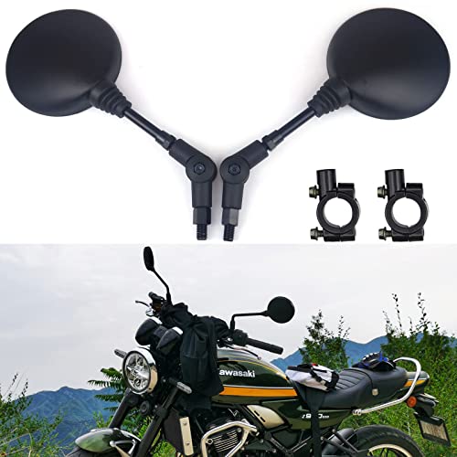 10mm Motorcycle Folding Round Rearview Mirrors for Sports Bike Suzuki Cruiser Scooter Honda