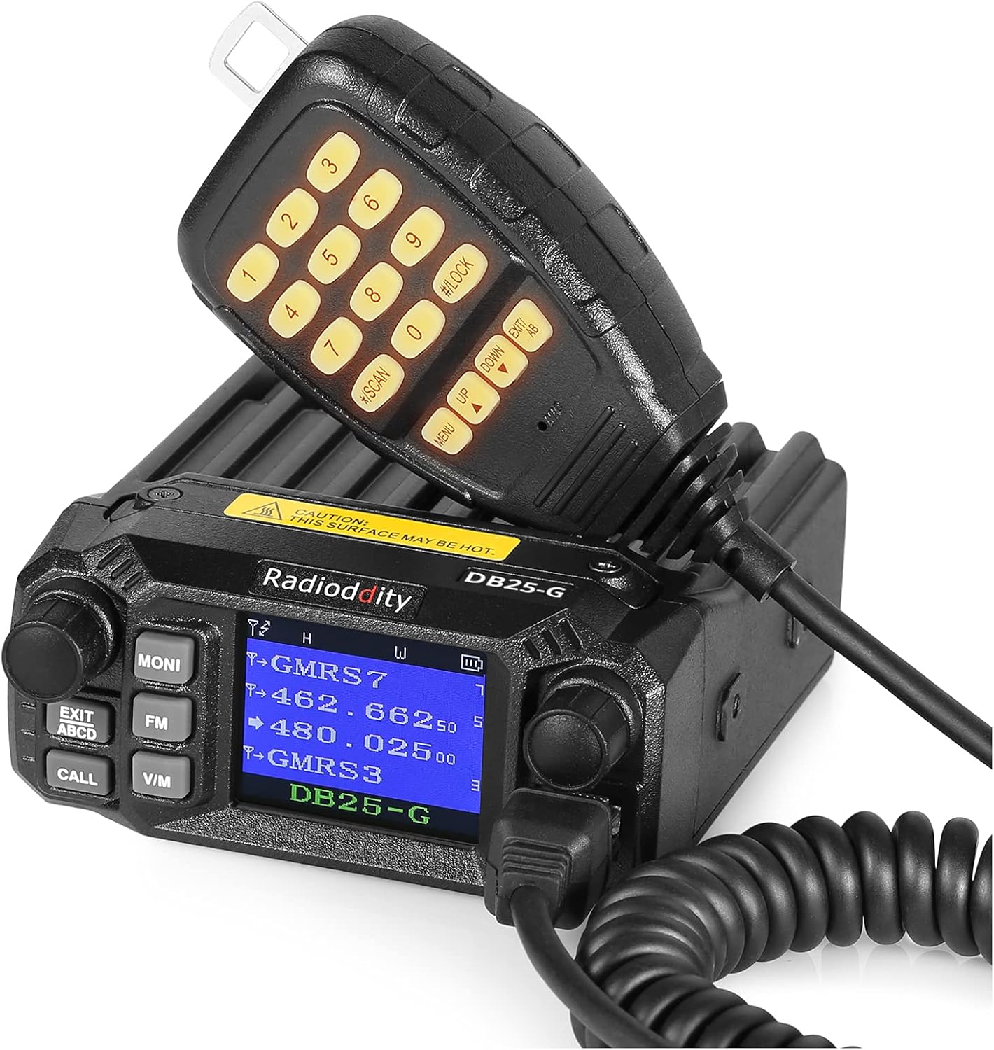 Radioddity DB25-G GMRS Mobile Radio, 25 Watts Two Way Radio Long Range, Quad Watch, GMRS Repeater Capable, with Dual Band Scanning Receiver, for Car Vehicle, Off Road, Overlanding