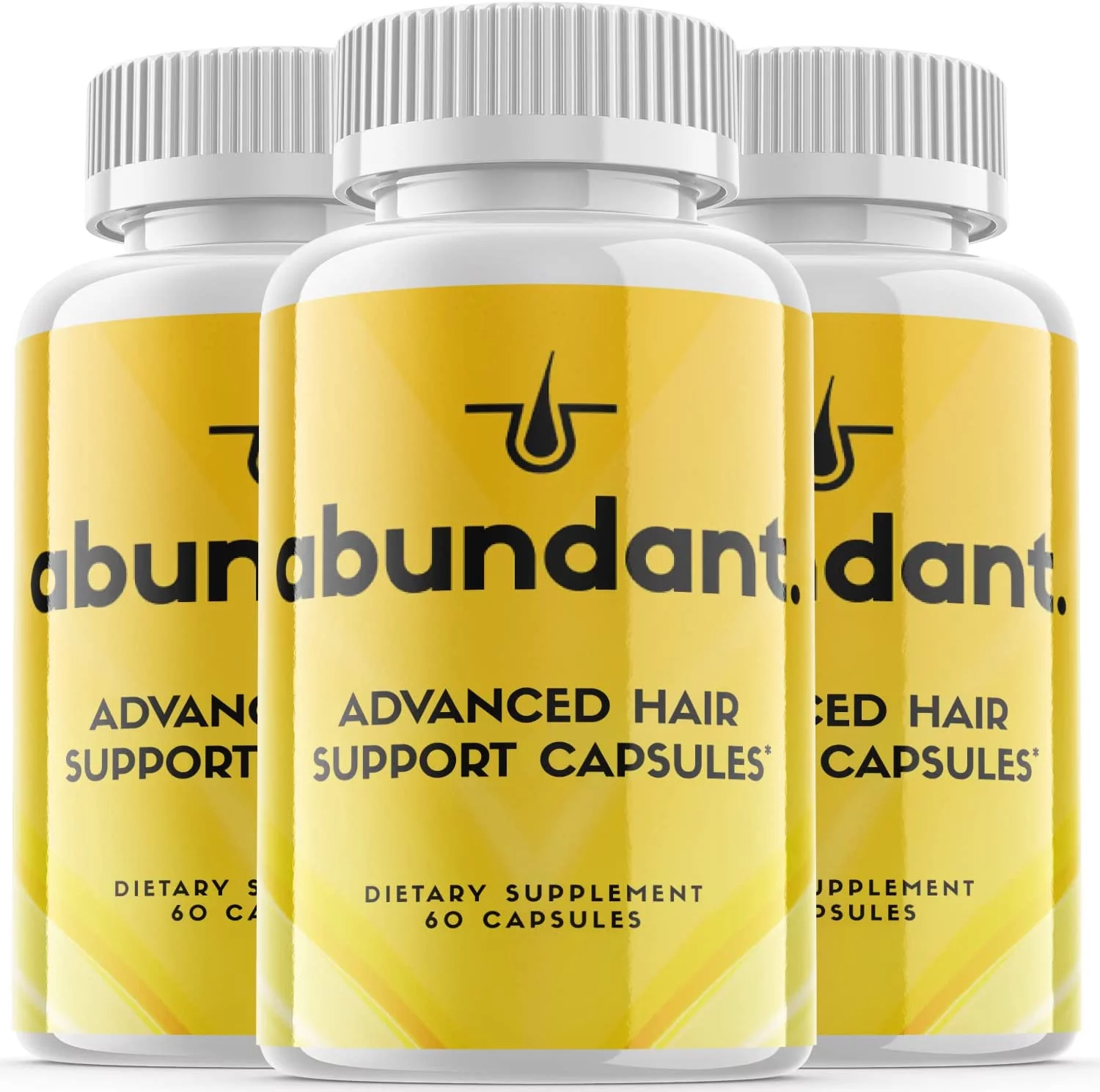(3 Pack) Abundant - Dietary Supplement for Hair Support - Revive and Nourish Hair Growth Advanced Formula - Boost Shine & Thickness - 180 Capsules