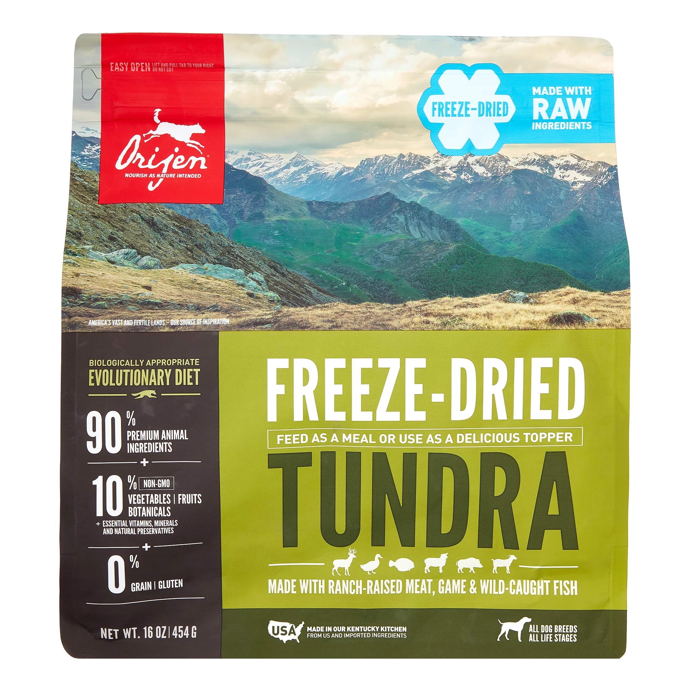 Orijen Tundra Grain-Free All Stages Freeze Dried Dog Food, 16 oz