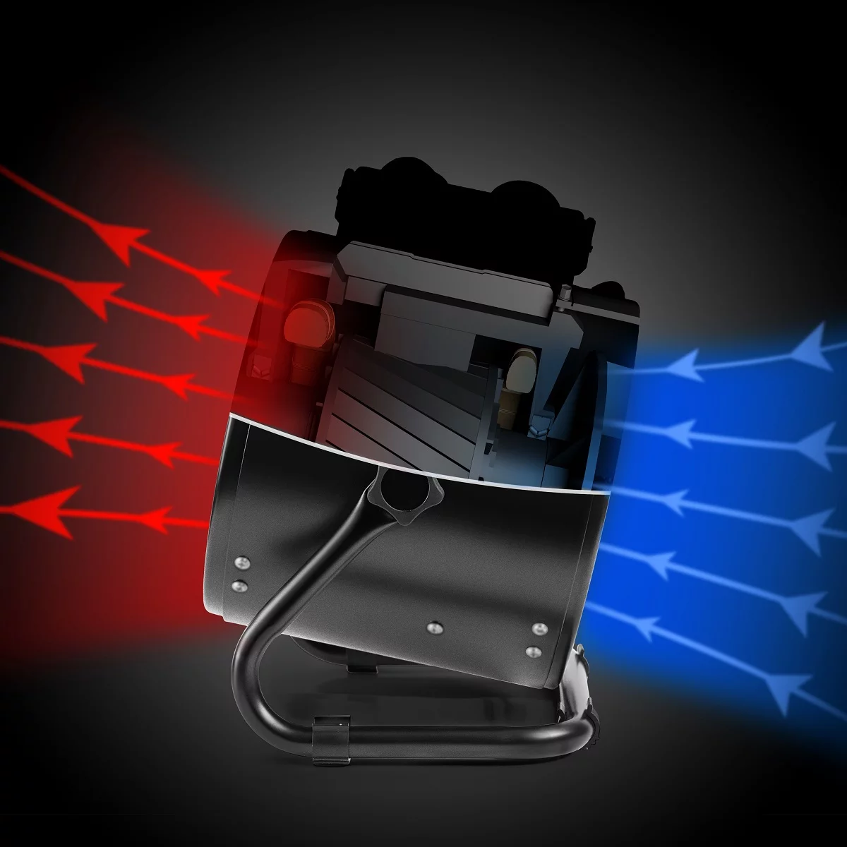 Dubbin Black Electric Heater Fan with Overheat Protection for Greenhouse, Grow Tent, and Workplace