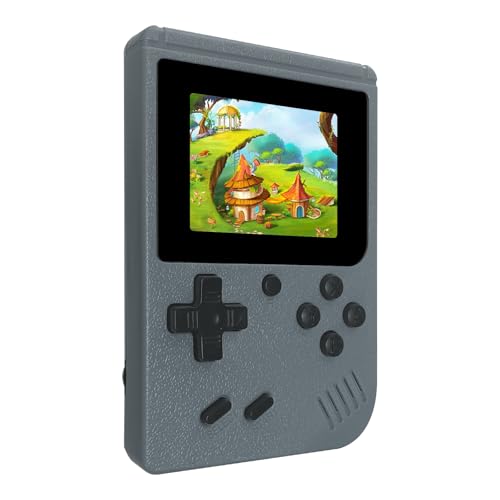 Retro Handheld Games Console, Built-in 400 Video Games, Portable Video Gaming Player with 3.0 Inch IPS Screen and Rechargeable Battery (Gray)